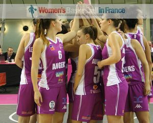 Angers players in the huddle