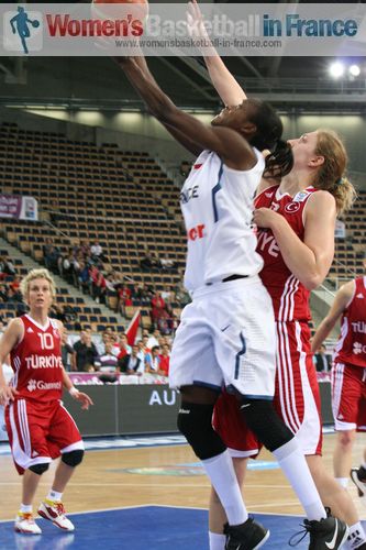 Emilie Gomis vs. Nevin Kristen Nevlin at EuroBasket Women 2011 © womensbasketball-in-france.com  