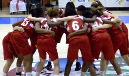  England U16 in the huddle in Romania    