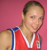 Ilona Korstin gives a smile at EuroBasket