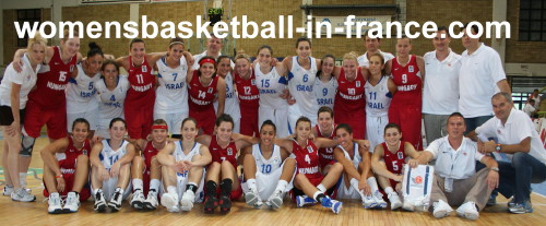  Israel  and Hungary  players after the match © womensbasketball-in-france.com