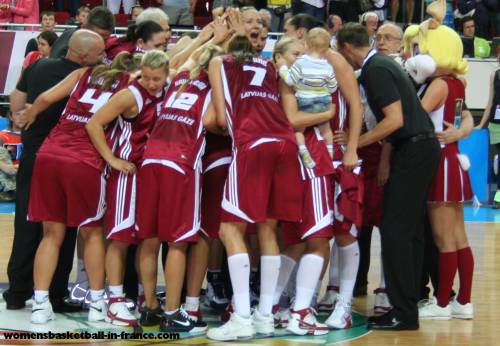  Latvia after beating the Czech republic at  EuroBasket Women 2009 © womensbasketball-in-france.com