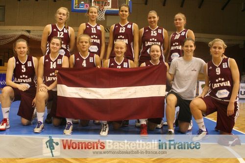 Latvia 2012 U20 team on final day with the Flag from 200