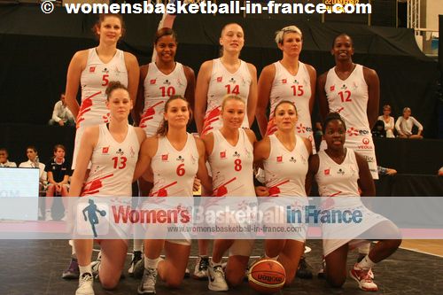 Lyon BF 2012-13 team picture from the open: 4 Maria Sanchez, 5 Romy Bär, 6 Alexia Plagnard 7 Leslie Makosso, 8 Mélanie Plust, 10 Leslie Ardon, 12 Mame-Marie Sy Diop, 13 Sara Chevaugeon, 14 Danielle Page, 15 Emilija Podrug