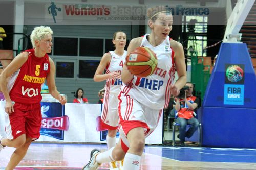 Marta Cakic playing basketball at EuroBasket 2011: Croatia vs. Montenegro