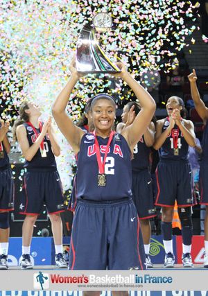 Morgan Tuck with the U19 World Championship for women's trophy