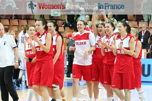  Polish team greating their fans after victory at EuroBasket 2011© womensbasketball-in-france.com  