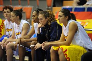 Spanish Women basketball players looking on at EuroBasket Women 2009 © Ciamillo Castoria