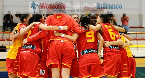 Spain U18   Players in the huddle in Miskolc