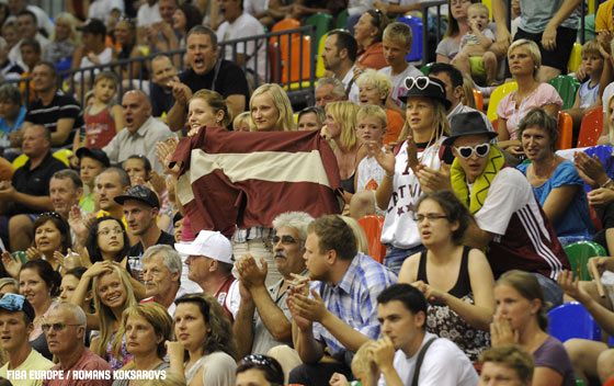  Latvian Fans Supporting the home team © FIBA Europe