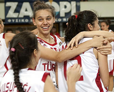 Turkey U16 players celebrating  © FIBA Europe