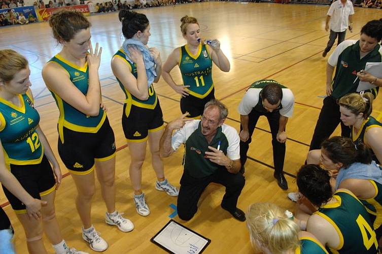 Australia U18 player listen to coach 