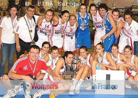   Croatia U18 player with Artemis Spanou and Georgina Kantara   © FIBA Europe    