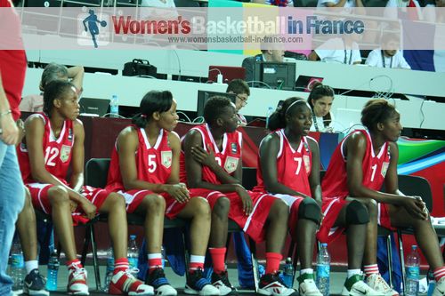 2012 FIBA Olympic Qualifying Tournament for Women: Mali Players watching from the bench &copy;  womensbasketball-in-france.com 