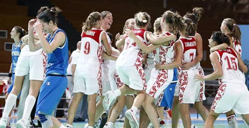  Russia  U16 players celebrate quarter-final victory &copy;  Ciamillo-Castoria  