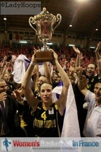 Shay Doron lifting 2011 Eurocup Women Trophy &copy; Lady Hoops