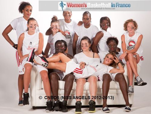 Niss Angels 2012-2013 - Léa Moschetti, Marie-Eve Page, Anaïs Déas, Elodie Decker, Alexandra Tchangoue, Assitan Diarra, Margaux Okou Zouzou, Margaux Galliou-Loko, Fabienne Constant, Guiday Mendy, Jeanne Senghor-Sy Niss Angels 2012-2013 - Léa Moschetti, Marie-Eve Page, Anaïs Déas, Elodie Decker, Alexandra Tchangoue, Assitan Diarra, Margaux Okou Zouzou, Margaux Galliou-Loko, Fabienne Constant, Guiday Mendy, Jeanne Senghor-Sy